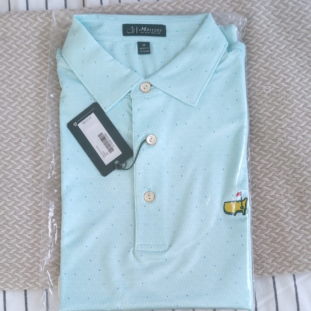 Peter Millar Light Blue Polo with Embroidered Logo